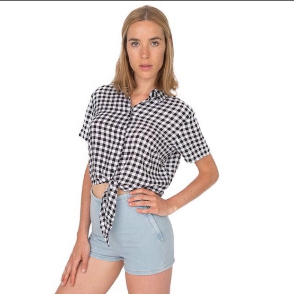 Gingham button down with tie